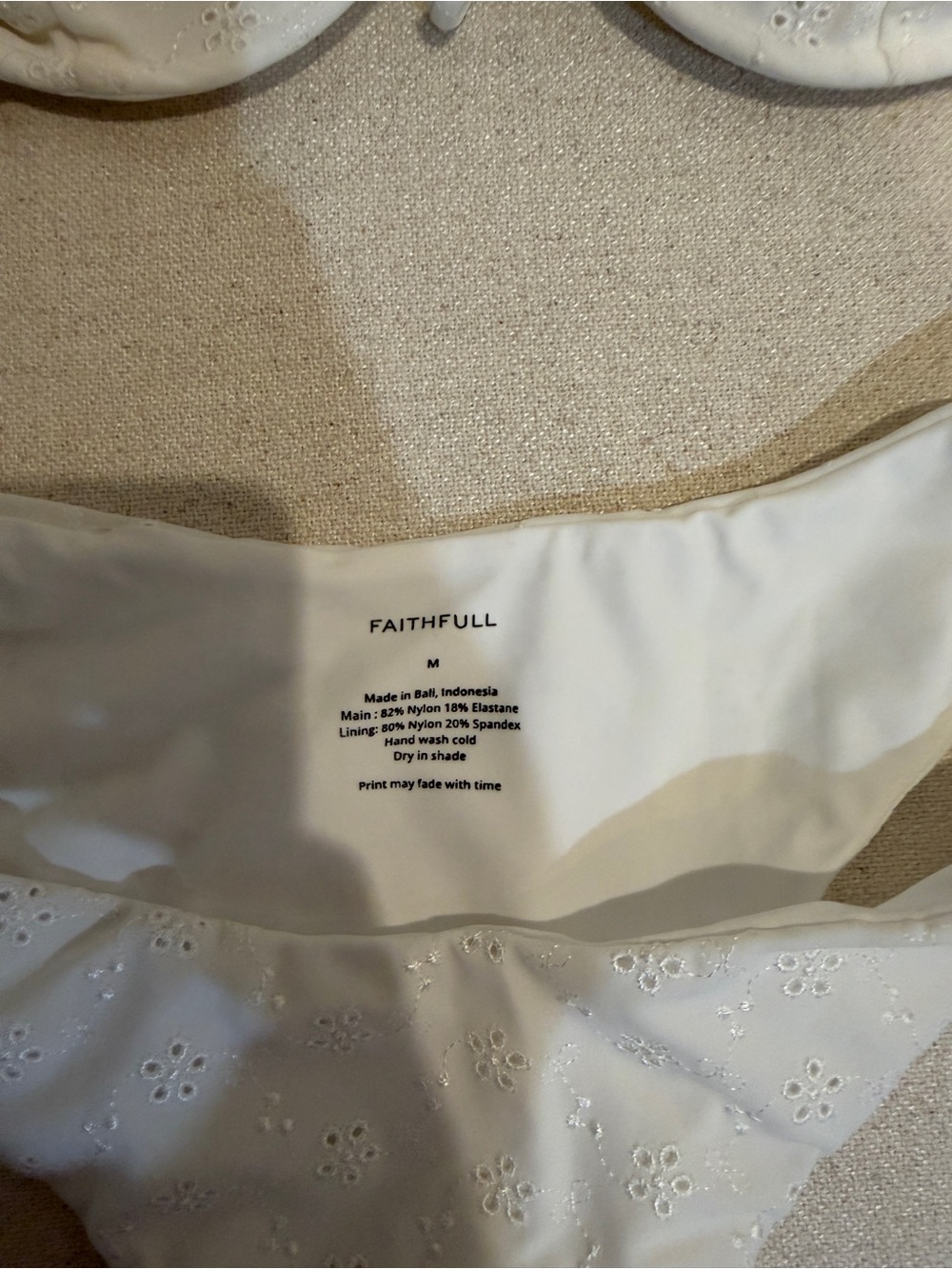 Faithfull the Brand Cream Eyelet Bandeau Bikini Set - Picture 2 of 7